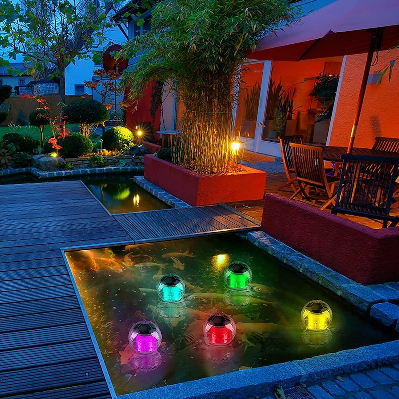 Solar Floating Pool Lights Waterproof LED Ball Lights RGB Color Changing Pool Pond Fountain Garden Party Bathtub Decoration4