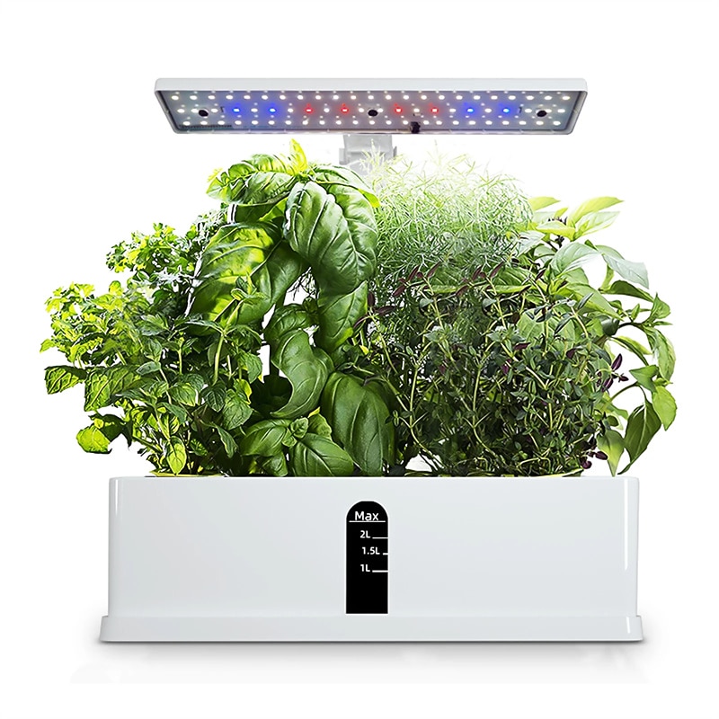 Garden Hydroponics Growing System Indoor Herb Garden Kit Automatic Timing LED Grow Lights Smart Water Pump for Home Flower Pots