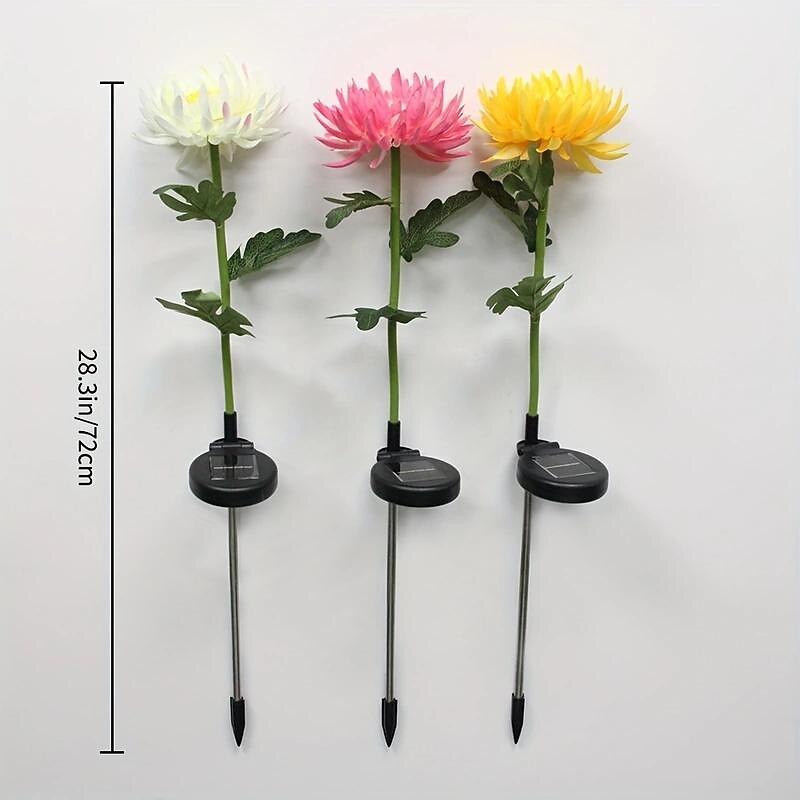 Outdoor Solar Garden Stake Lights Solar Chrysanthemum Flower Lights Waterproof LED Solar Decorative Powered Lights For Garden Pathway3
