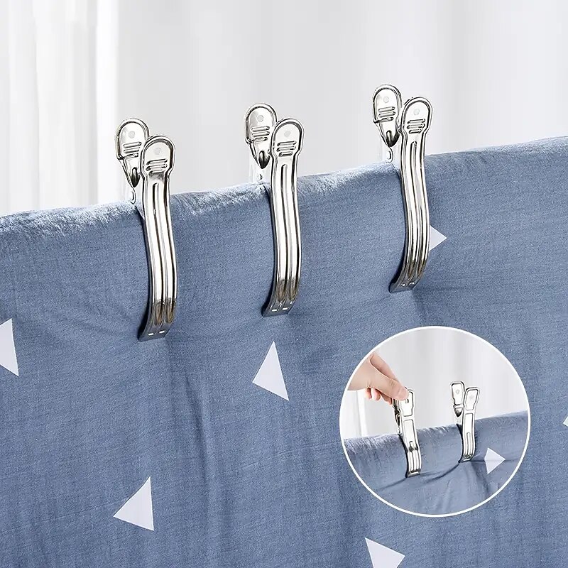16pcs Stainless Steel Greenhouse Clamps Garden Clips Plant Cover On Garden Hoops Or Greenhouse Hoops Stainless Steel Clothes Pins Sturdy Metal Beach Towel Clips3