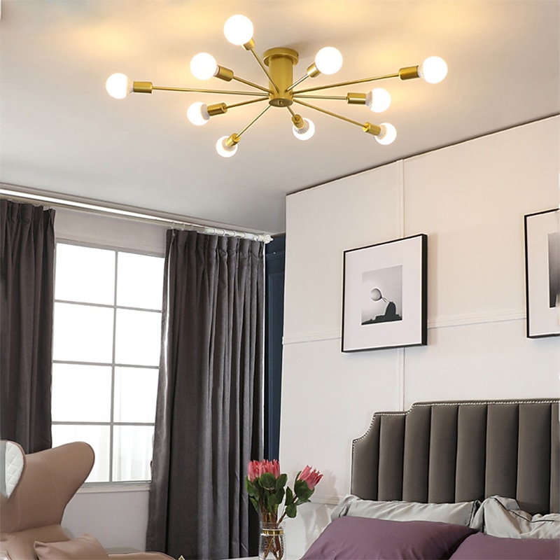 LED Ceiling Light 6/10-Light Dimmable Nordic Style Chandelier Sputnik Design Metal Artistic Style Industrial Painted Finishes Kitchen Bedroom Kids Room Lights 110-240V3