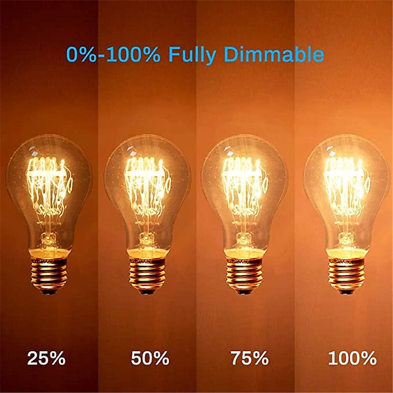 6pcs 4pcs Dimmable Edison Bulb E27 220V 40W A19 Retro Ampoule Vintage Incandescent Bulb edison Lamp Filament Light Bulb Decor2
