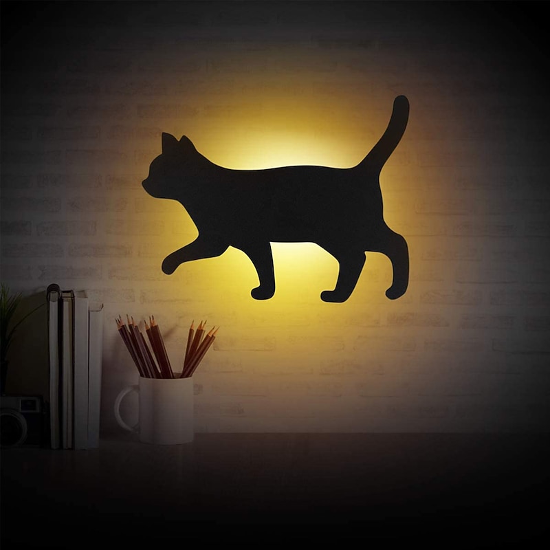 Led Sensor Night Light Animal Cat Sound Control Shadow Lamp Projection Light Wall Light For Kids Bedroom Home Decoration3