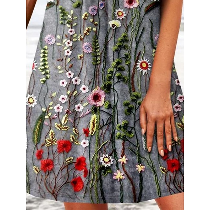 Women's Tank Dress Summer Dress Print Dress Active Fashion Modern Outdoor Vacation Daily Regular Fit Sleeveless V Neck Gray Summer Spring3