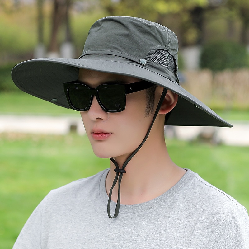 Adults Wide Brim Sun Hat UPF50+ Bucket Hat Waterproof Quick Dry Breathable Summer Hat for Fishing Camping & Hiking
