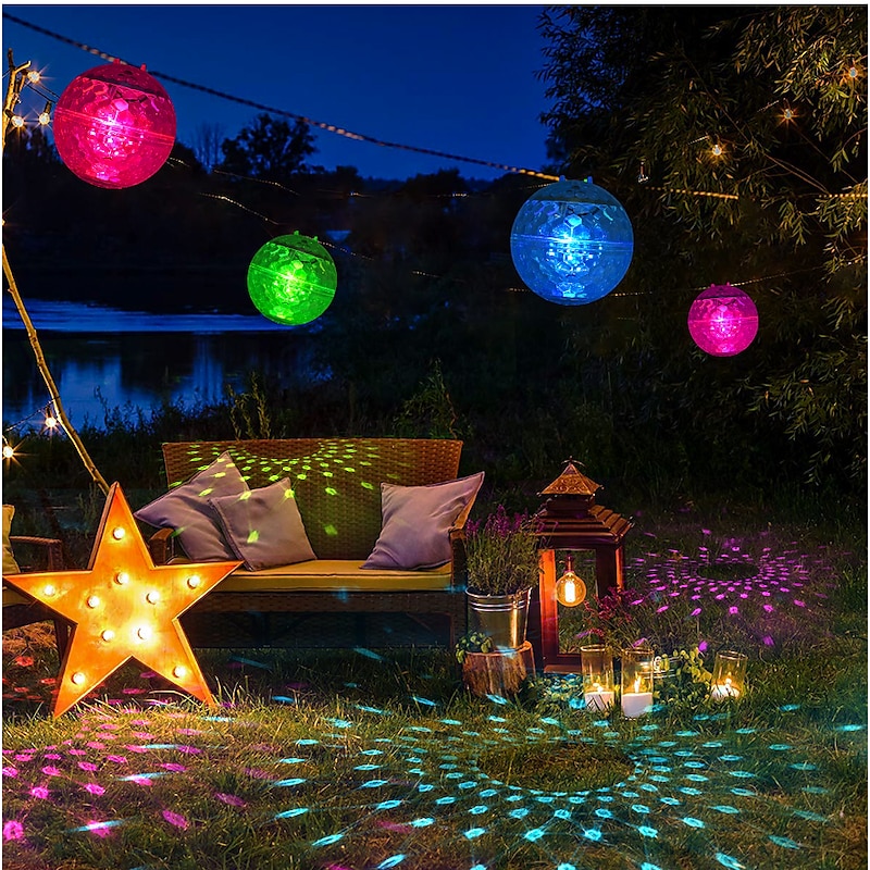 Floating Pool Lights Solar Pool Lights with RGB Color Changing Waterproof Pool Lights that Float for Swimming Pool at Night Hangable LED Disco Glow Ball Lights for Pond Garden Backyard2