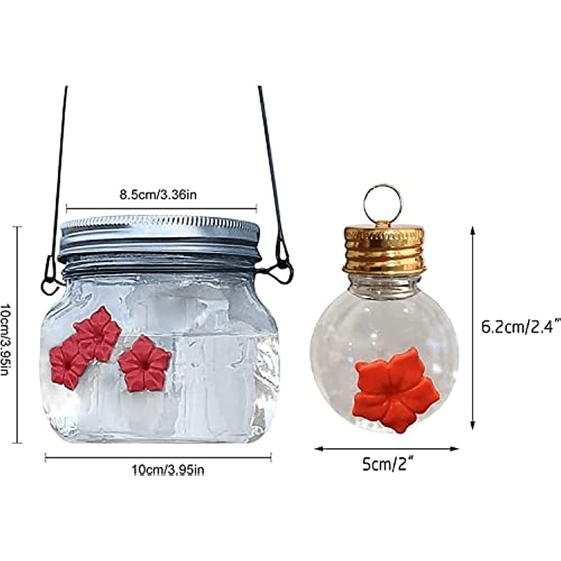 1pc, Hummingbird Feeder, With Flower Feeding Ports, Outdoor Hanging Yard Decoration, Clear Bulb Reservoir Design, Portable Hummingbird Feeders, Outdoor Garden Decorations2