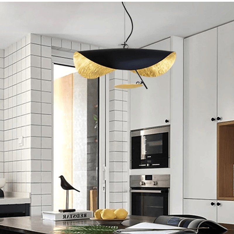 LED Pendant Light Golden Hat Chandelier Bar Model Room Clothing Store Hotel Restaurant Hotel Club Lobby Light,Post-modern Light Luxury Creative Flying Saucer Chandelier2