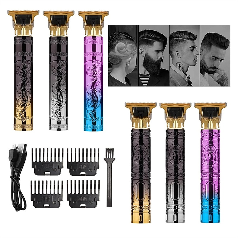 Vintage T9 Hair Trimmer Machine Cordless Hair Cutter Finishing Machine Beard Clipper Hair for Men Electric Shaver USB