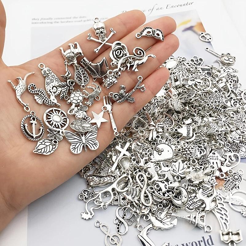 300Pcs/Set Alloy Tibetan Silver Pendant Earrings Small Pendants Diy Jewelry Accessories2