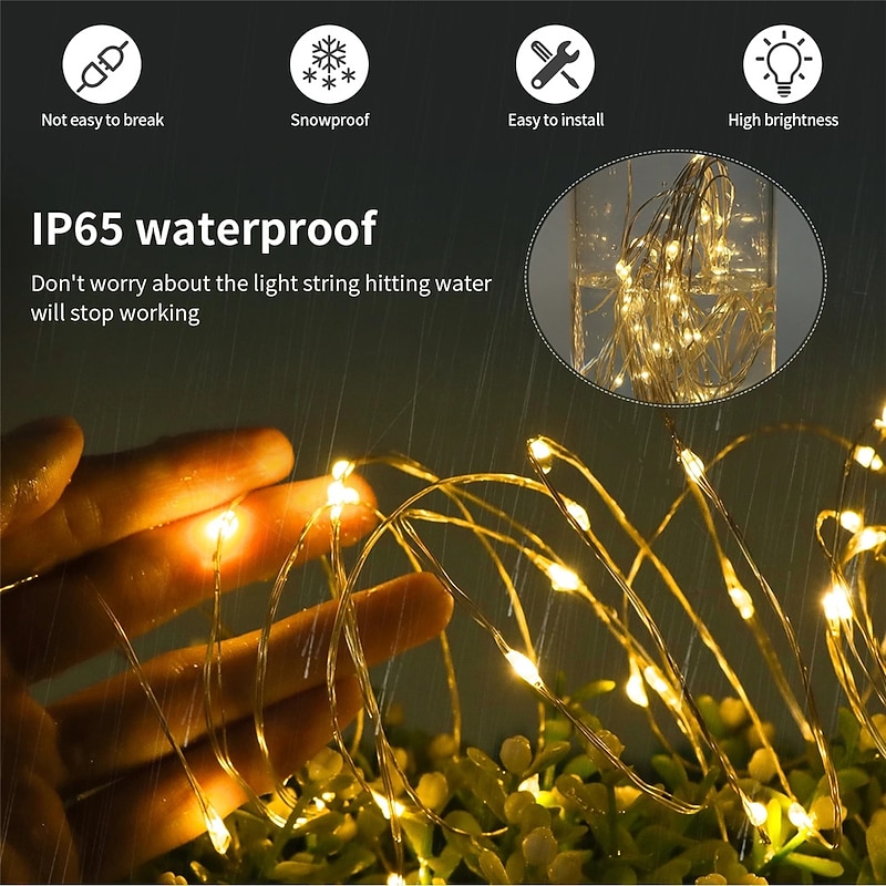 Remote Controller Solar String Fairy Lights IP67 Waterproof Outdoor Garland Large Solar Panel Lamp Christmas For Garden Decoration4