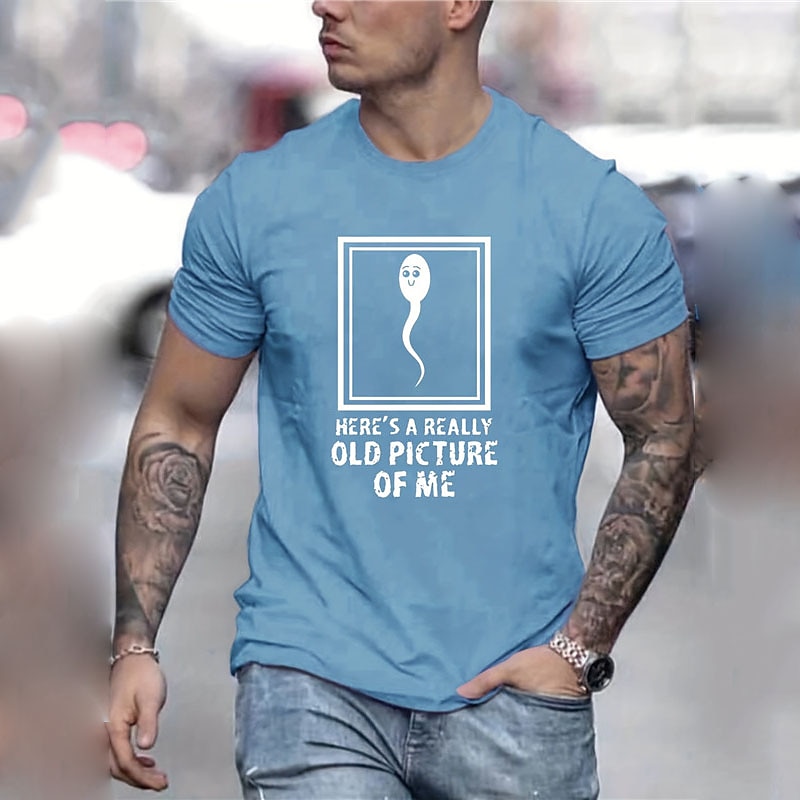 Men's Letter Graphic Prints T Shirt Graphic Tee Polyester Short Sleeve Graphic Shirt Black White Blue Comfortable Tee Outdoor Street Fashion Designer Clothing3