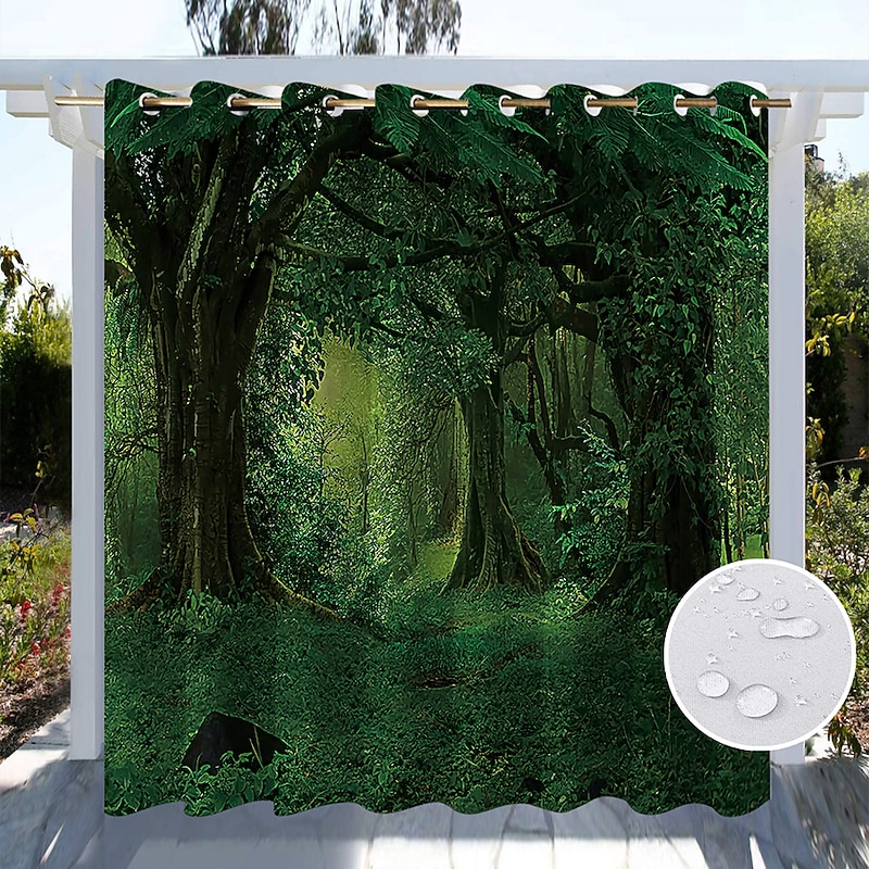 Waterproof Outdoor Curtains for Indoor Wedding Patio Thick Privacy Grommet Curtains for Wedding Bedroom, Living Room, Porch, Pergola, Cabana, 1 Panel4