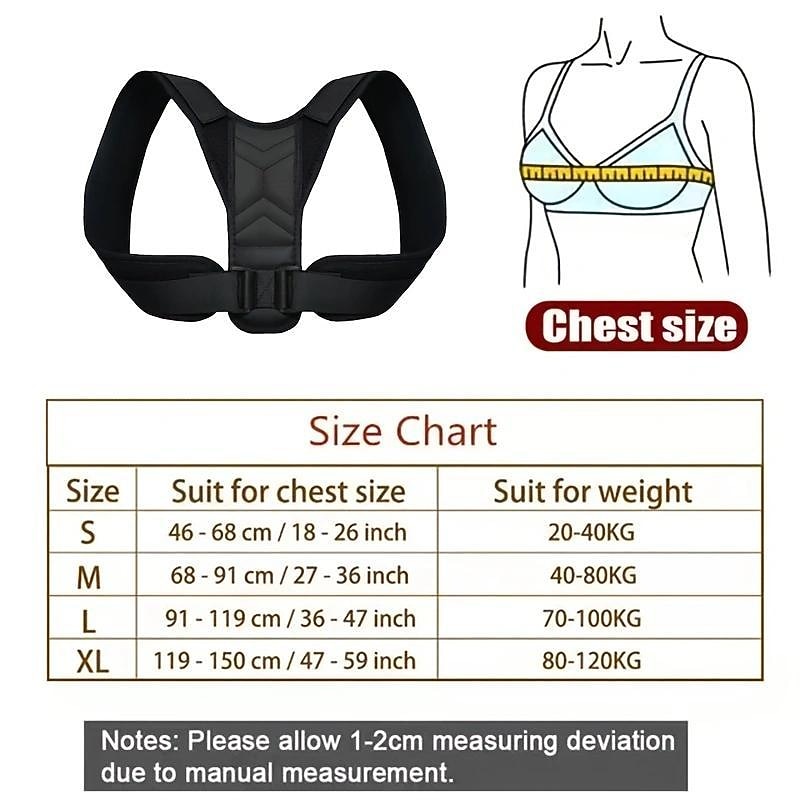 Posture Corrector For Men Women, Comfortable Upper Back Support Straightener With Adjustable Back Strap3