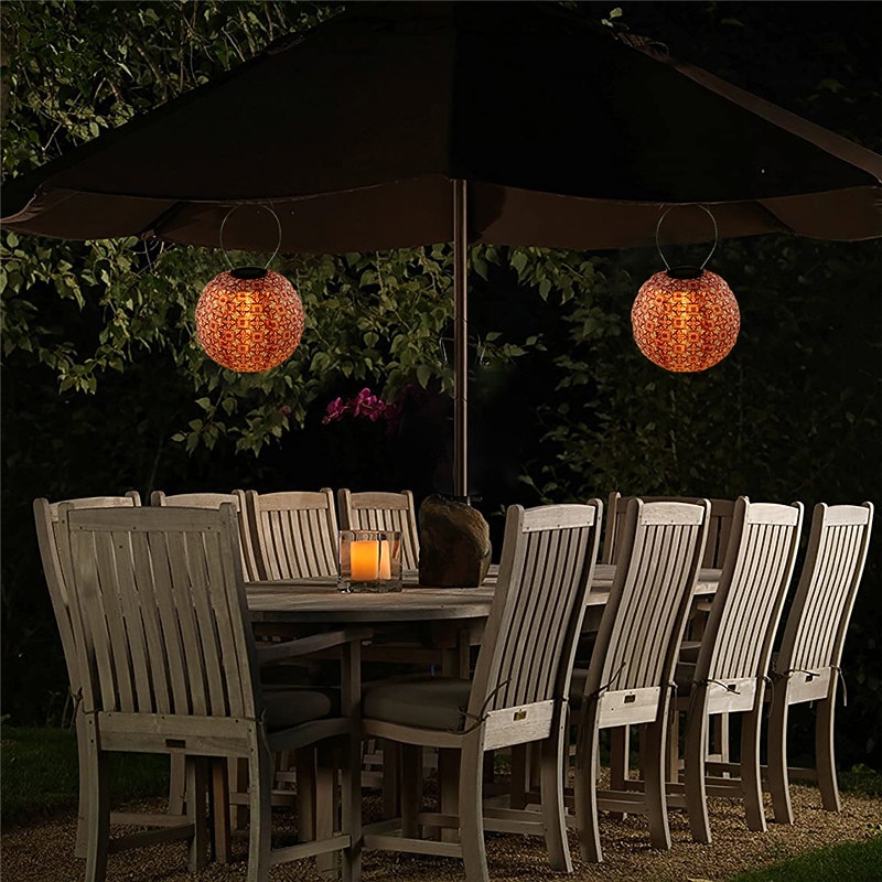 Outdoor Solar Lanterns Garden Splar Camping Hanging LED Light LED Solar Light Chinese Hanging Nylon Fabric Lantern Lamp for Home Outdoor Decor2