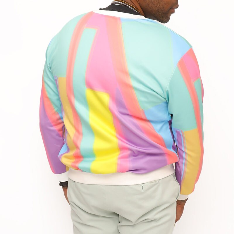 Men's Color Block Graphic Prints Sweatshirt Pullover Long Sleeve Sweatshirt Crew Neck Streetwear Designer Basic 3D Print Daily Sports Holiday Print Spring &  Fall3