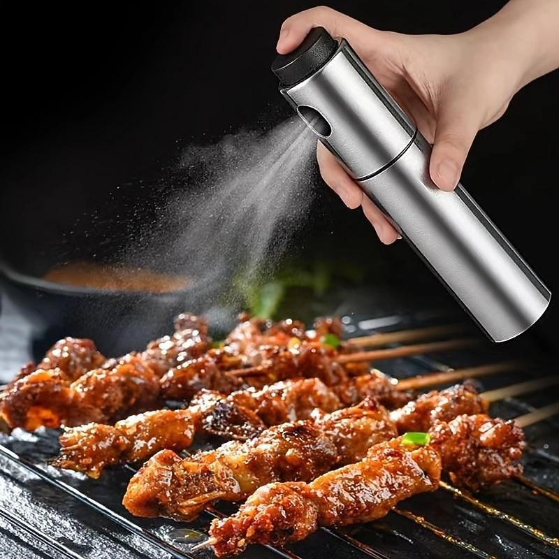 1pc Stainless Steel Olive Oil Sprayer: The Perfect Kitchen Tool for Air Frying, Barbecuing, and More!