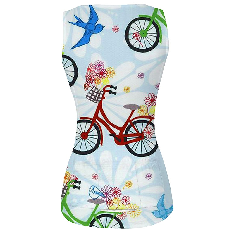 Women's Cycling Vest Cycling Jersey Graphic Floral Botanical Funny Sleeveless Bike Vest / Gilet Jersey Top with 3 Rear Pockets Mountain Bike MTB Road Bike Cycling Quick Dry Back Pocket Moisture2