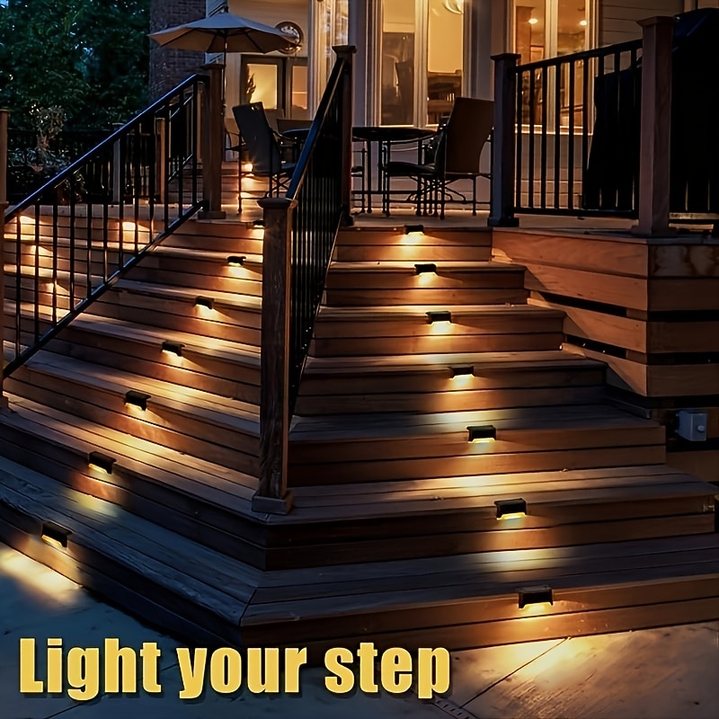 Solar Step Light Waterproof Courtyard Lights Fence Decor Wall Lamp Outdoor Railing Stair Step Decorative Lighting3