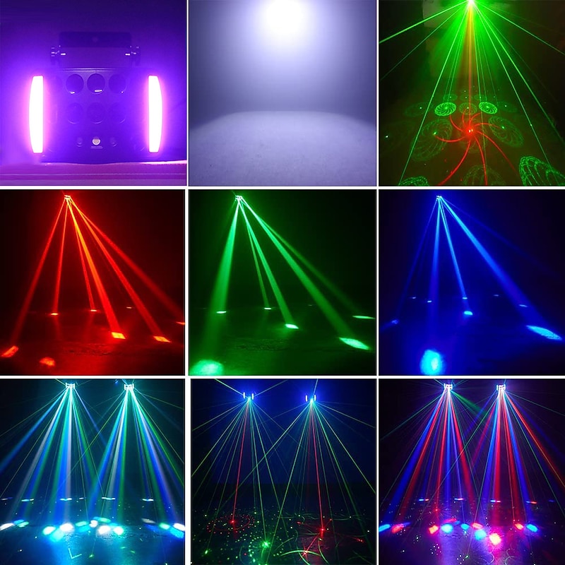 Party Lights Indoor DJ Stage Disco Light 4 in 1 with RGBW Derby Beam Red Green Pattern Light Led Strobe and Dynamic Marquee Remote & DMX Control Great for Disco Club Party DJ Stage Lighting3