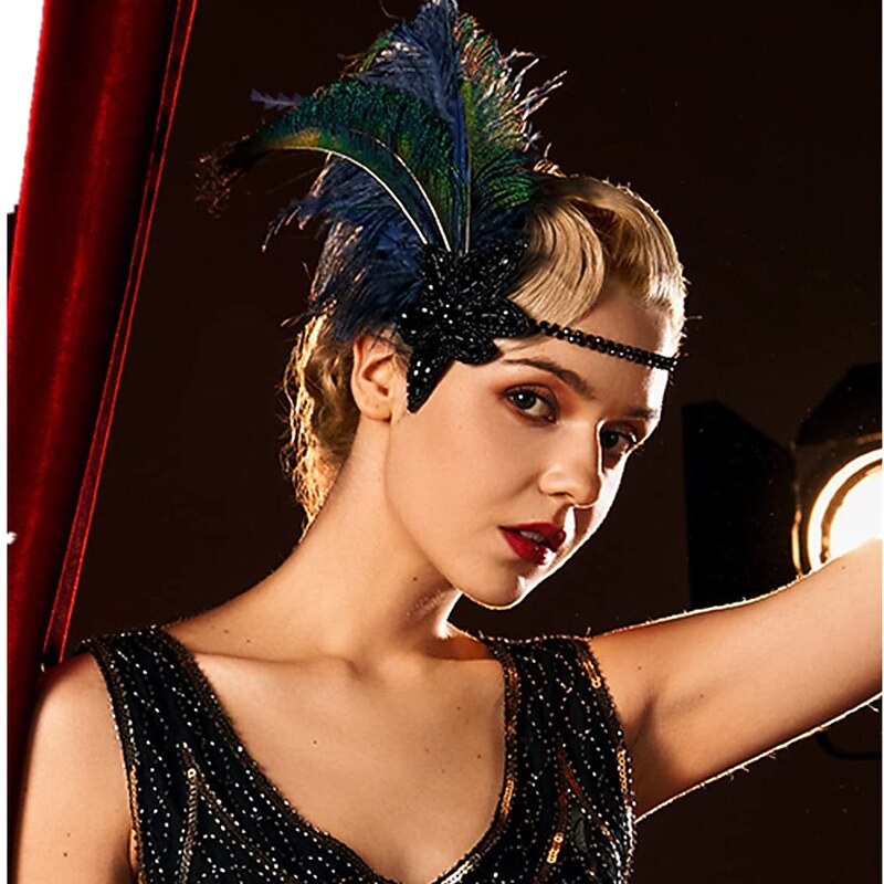 The Great Gatsby Retro Vintage Roaring 20s Vintage 1920s Flapper Headband Women's Costume Headbands Vintage Cosplay Performance Christmas Halloween Headband2