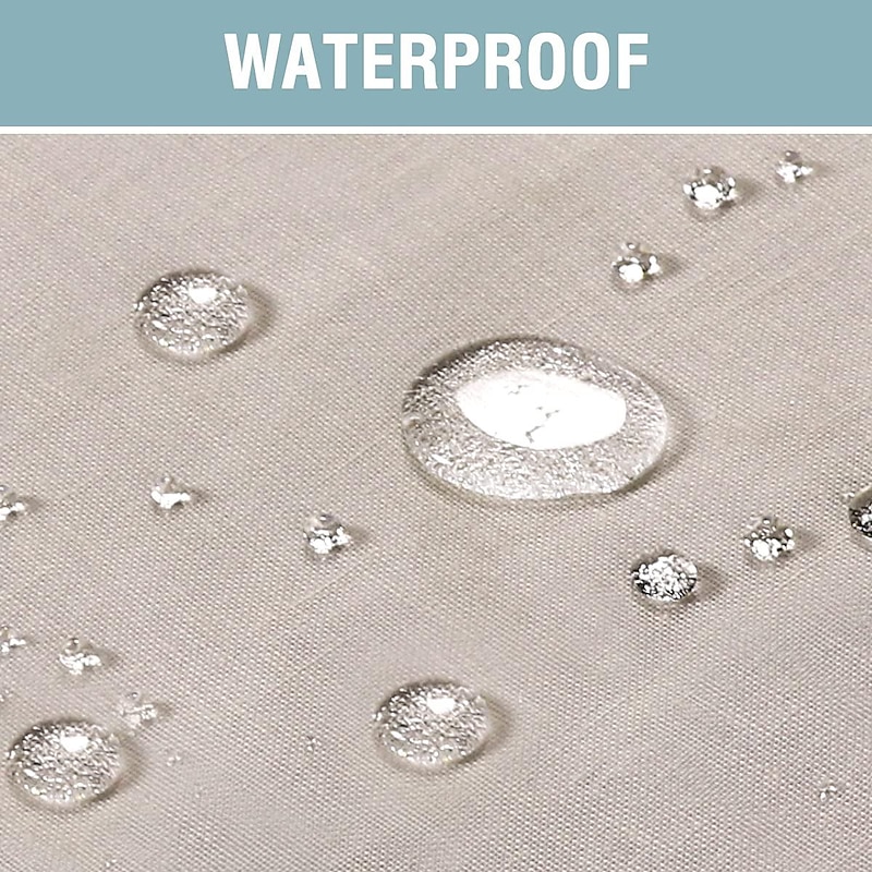 Outdoor Linen Sheer Curtains for Patio Waterproof Indoor/Outdoor Divider Privacy Added Light Filtering Porch Decor with Detachable Self-Stick Tab Top for Gazebo/Cabana, Natural, 2 Panels3