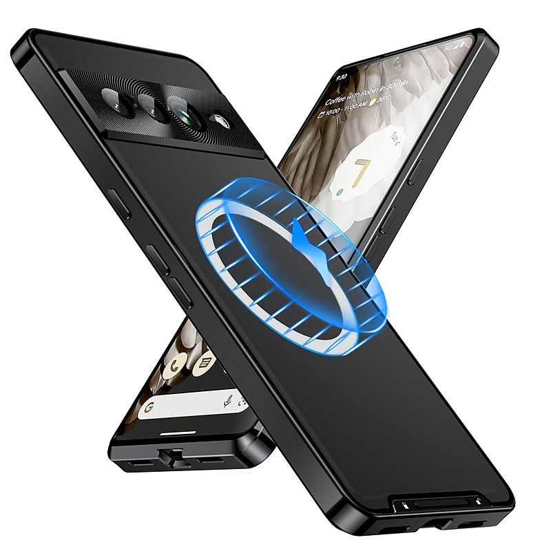 Phone Case For Google Pixel 9 Pro Pixel 9 Pro XL Pixel 8 Pro Pixel 8 Pixel 9 Pixel 7 Pixel 7 Pro Back Cover Magnetic Adsorption Portable Translucent Ultra-thin Solid Colored PC Metal