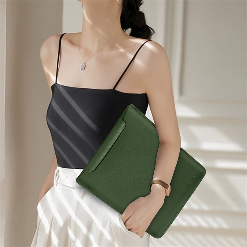 Laptop Sleeves Laptop Case 12" 13.3" 15.6" inch For Macbook Air Pro HP Dell  Lenovo Asus  Chromebook Notebook Carrying Case Cover Waterpoof PU Leather Case With Small Bag For Business Office Travel2