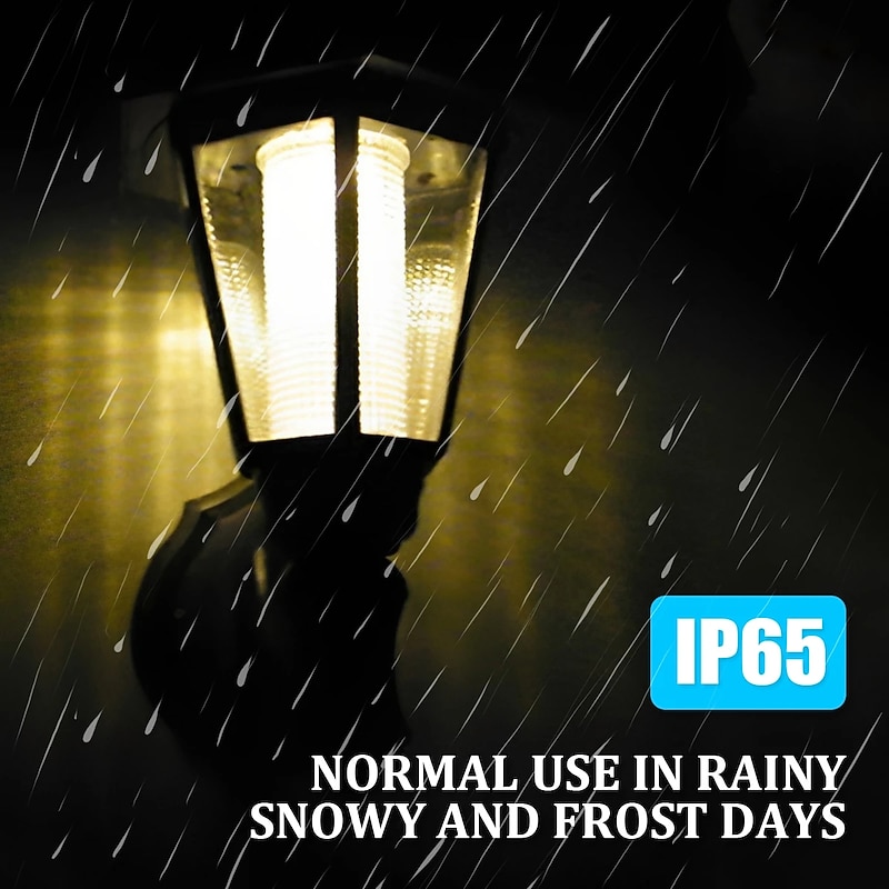 Outdoor LED Solar Sconce LED Wall Lamp Retro Lantern Garden Porch Decor Waterproof Outdoor Solar Street Light2