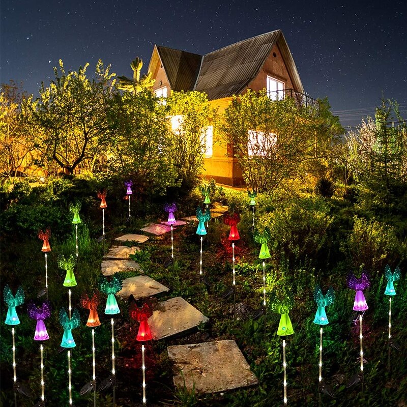 Solar Angel Lights  Solar Powered Garden Light, Decorative Outdoor Gift for Mom, Patio & Cemetery Decor,4