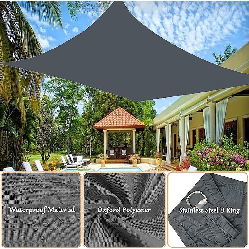 Outdoor Shade Sail Spot Thickened Polyester Oxford Cloth Waterproof Quadrilateral Sail Uv-Resistant Canopy Awning3
