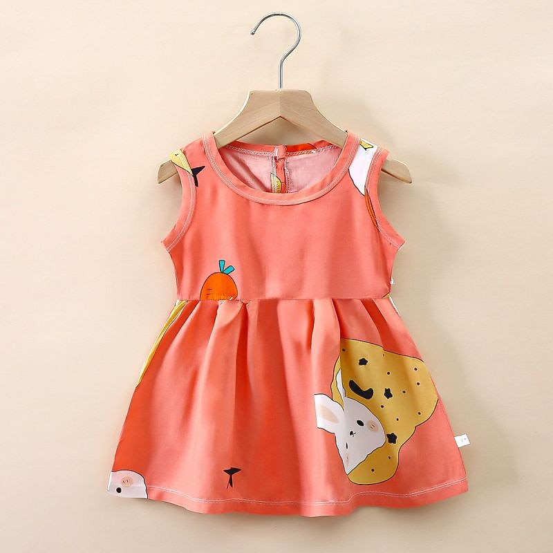 Kids Girls' Dress Cartoon Sleeveless School Active Daily Cotton Above Knee Summer Dress Spring Fall 7-13 Years2