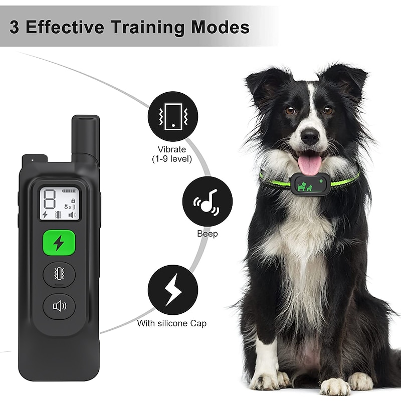 1640FT Pet Dog Training Collar Waterproof Rechargeable Remote Control 3 Modes Beep Vibration Shock Type C Charging Port Keypad Lock