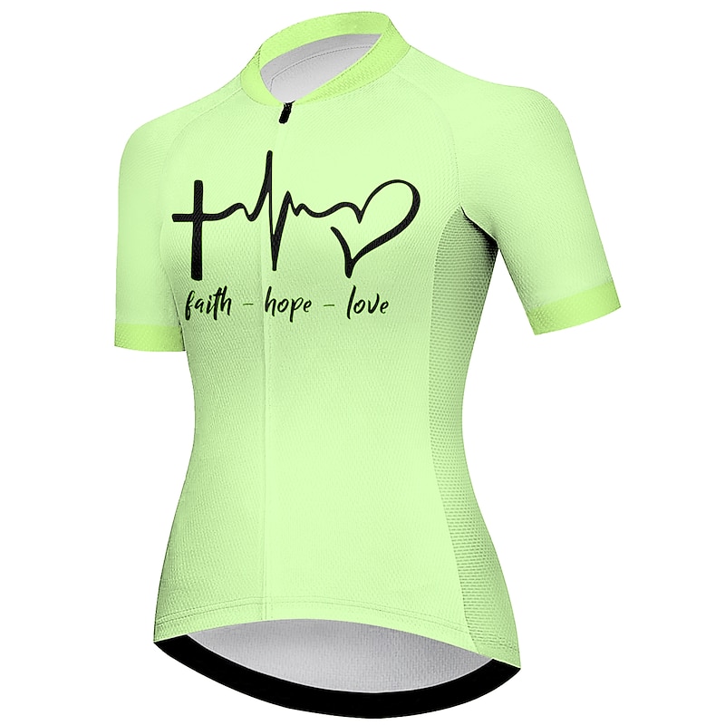 Women's Cycling Jersey Heart Graphic Funny Short Sleeve Bike Jersey Top with 3 Rear Pockets Mountain Bike MTB Road Bike Cycling Quick Dry Reflective Strips Back Pocket Moisture Wicking Sports White4