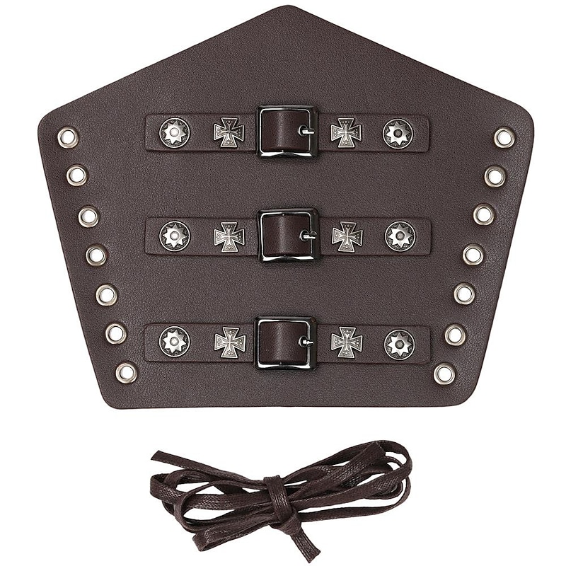 Retro Vintage Medieval Renaissance Armor Wristband Arm Guards Warrior Knight Ritter Viking Archery Fancy Dress Men's Viking Halloween Carnival Masquerade LARP Adults' Arm Guards3