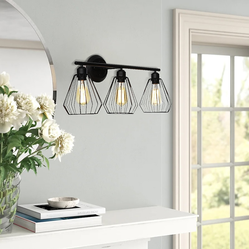 Modern Iron Art Three End Cafe Bar Corridor Exit Nostalgic Decoration Personalized Wall Lamp