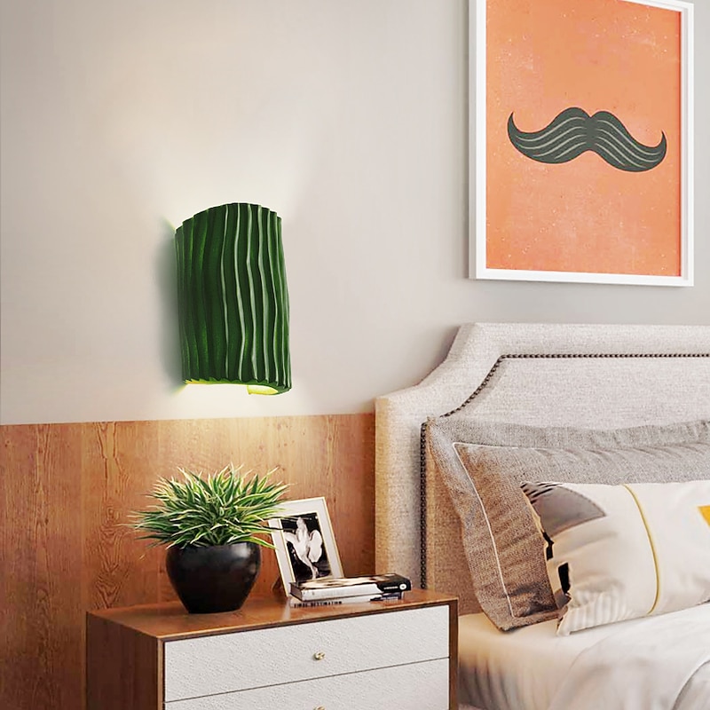 LED Wall Lamp Strip Design 10" Resin 5W Modern LED Background Wall Lamp Living Room Bedroom Bedside Indoor Wall Light Ligting Sconce Warm White 1PCS 110-240V2