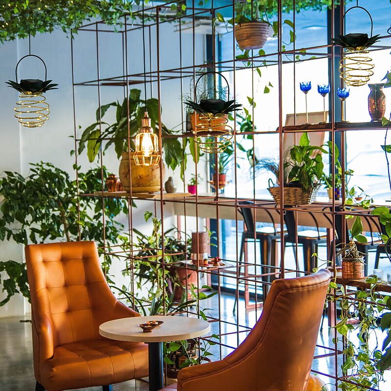 Solar Pineapple Lamp Iron Lantern Led Copper Wire Lamp String Outdoor Waterproof Garden Decorative Hanging Lamp3