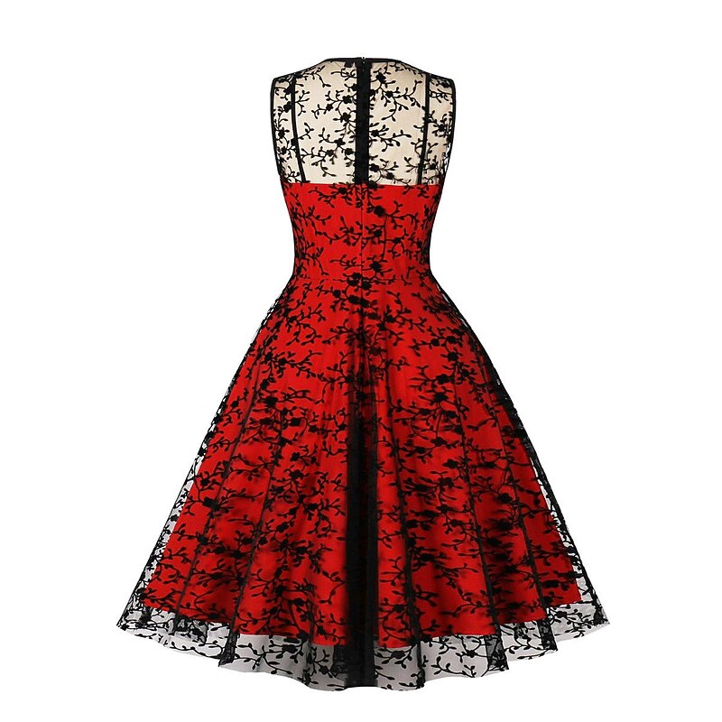 Retro Vintage 1950s Rockabilly A-Line Dress Swing Dress Flare Dress Lace Embroidery Fancy Dress Women's Masquerade Casual Daily Bachelorette Party Adults' Dress Homecoming Dresses2