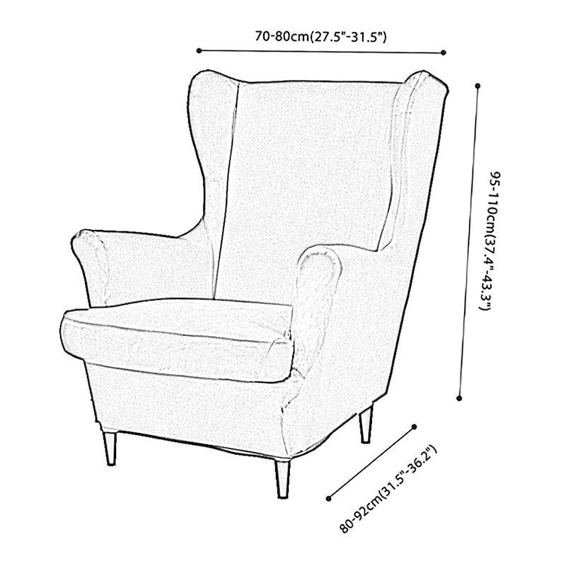 Velvet Stretch Wingback Chair Cover Spandex Arm Chair Cover Wing Chair Slipcovers Sofa Cover for Dogs Pet, Washable Couch Furniture Protector2