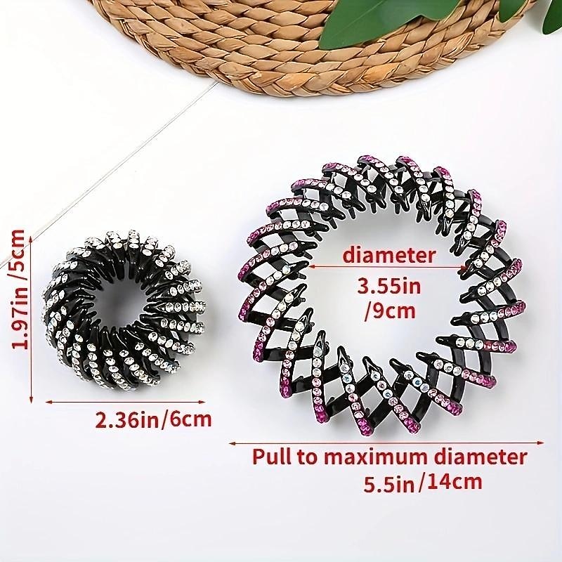 1pc Rhinestone Nest Shape Hair Clip Elegant Bun Maker Ponytail Holder Hair Claw Hair Styling Accessory4