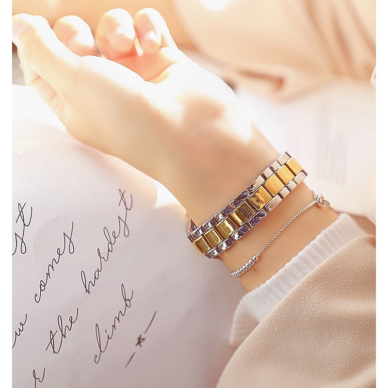 Quartz Ladies Wrist Watches for Women Dress Gold Crystal Diamond Watches Analog Quartz Luxury Stainless Steel Silver Clock4