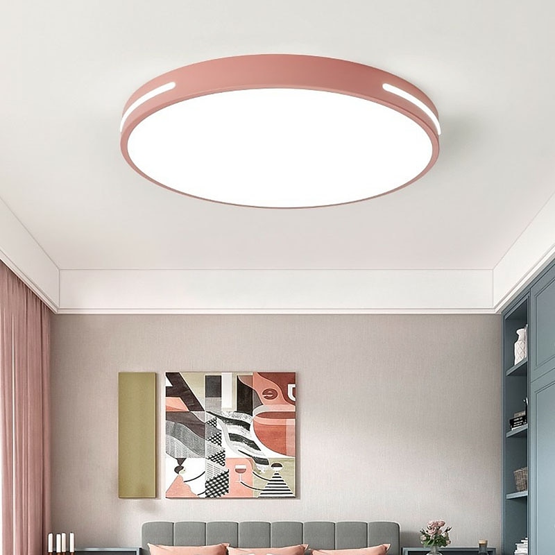 Ceiling Light 12" Macaron Ultra-thin 5cm Bright & Power Saving Modern Acrylic Round Flush Mount LED Ceiling Lamp Warm White 110-240V2