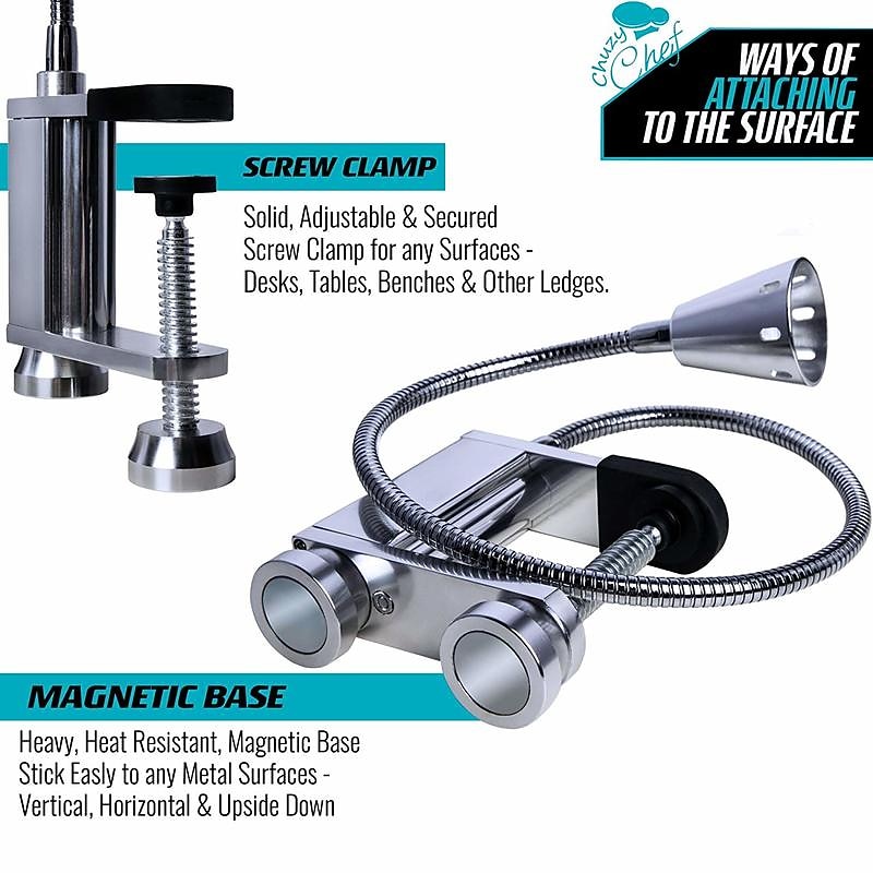 10W Magnetic BBQ Led Grill Light Adjustable 360 Degree Flexible Gooseneck Screw Clamp for Party Office Outdoor Indoor Barbeque Tools  AAA battery powered4