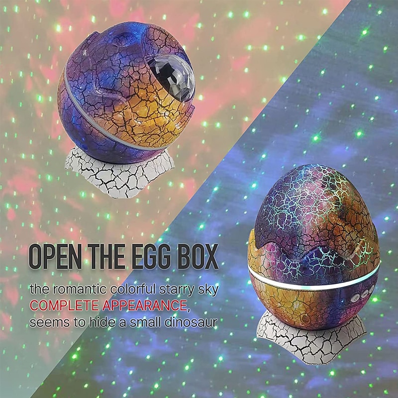 Star Projector Night Light Dinosaur Egg Projector Sky Galaxy Projector Ocean Wave Projector Light with Sleep White Noise Bluetooth Music Speaker Starlight Projector for Ceiling Decor Adult Kids Room Theater Party 7