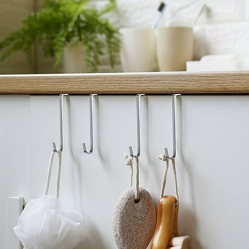 8pcs Over The Door Hooks Heavy Duty Stainless Steel Hanger Organizer For Living Room Bathroom Bedroom Kitchen Hanging Clothes Towels Hats Coats Bags3