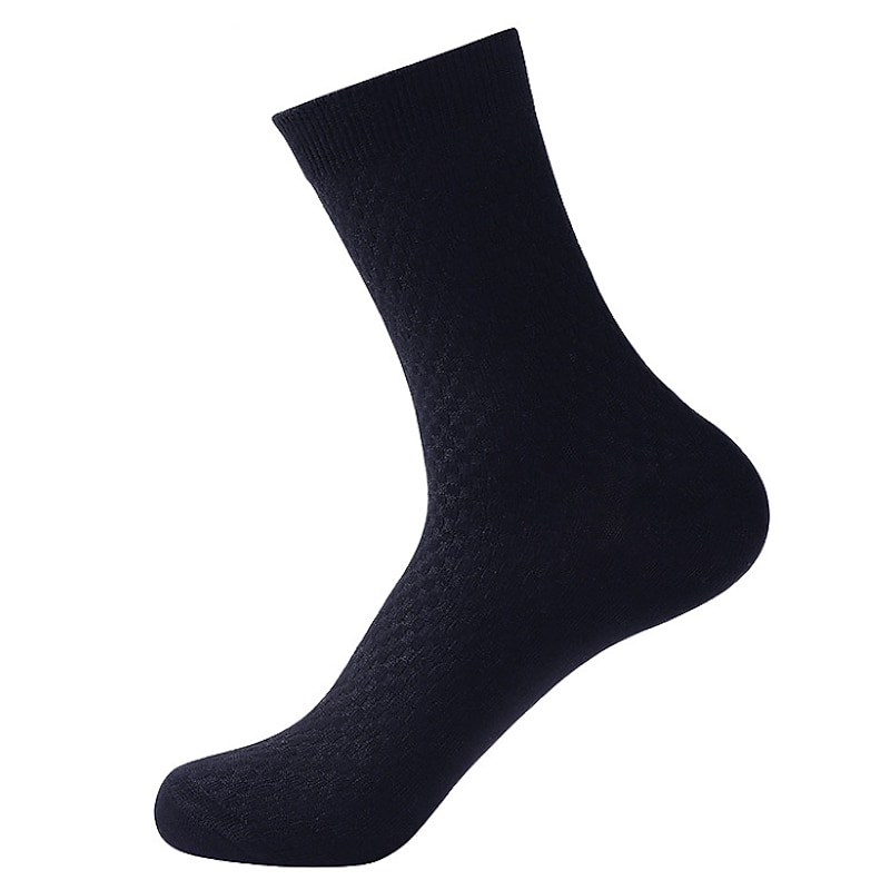 Men's 3 Pairs Crew Socks Black Light Grey Color Plain Casual Daily Basic Medium Summer Spring Fall Breathable2