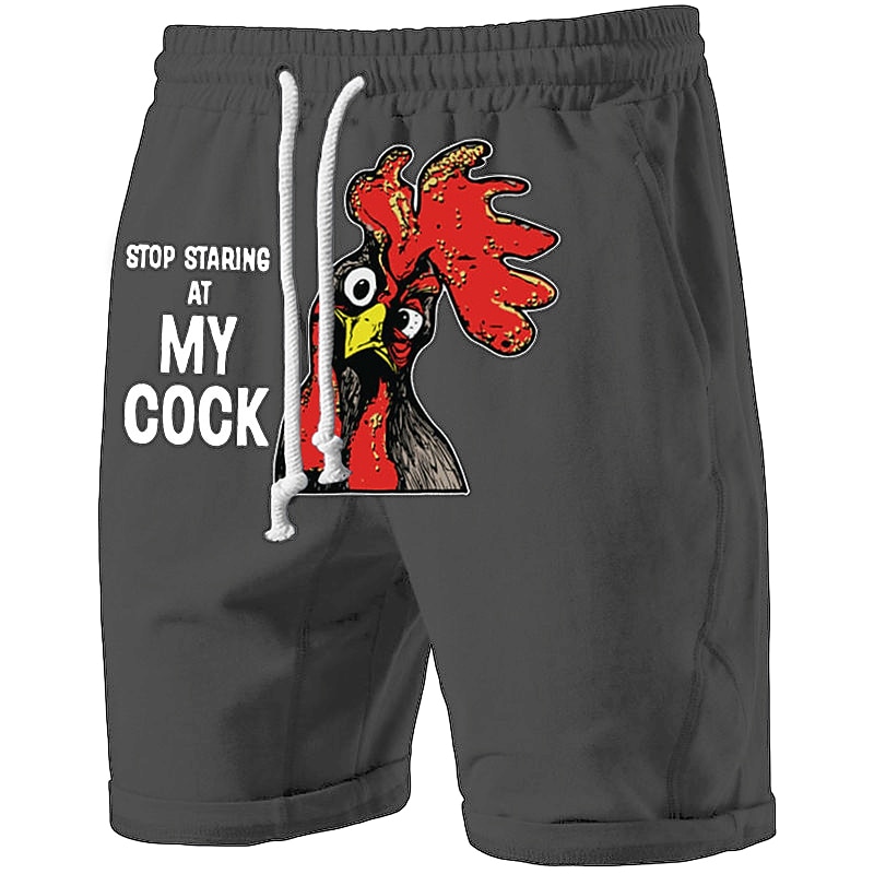 Men's Funny Graphic T-Shirt: 'STOP STARING AT MY COCK' Rooster Pun Humor Top4