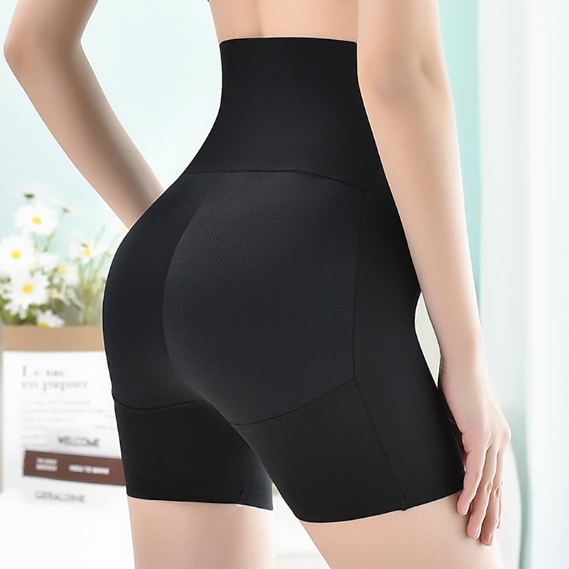 Women's Scrunch Butt Shorts Shapewear Plain High Waist Short Black Home Outfits2