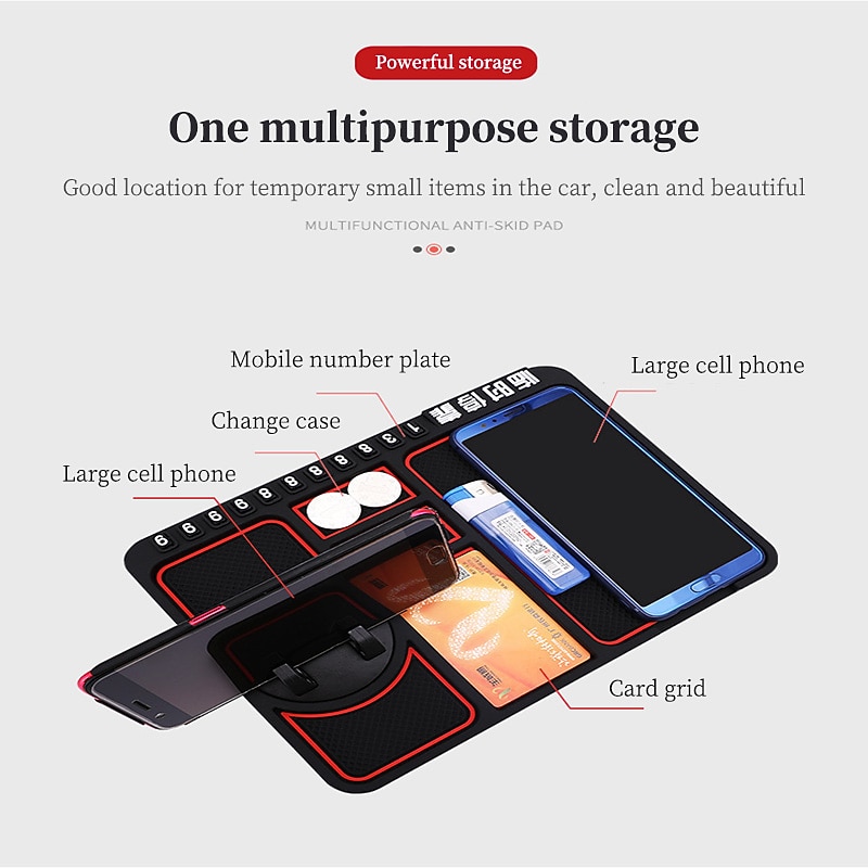 Dashboard Phone Holder Portable Multifunction Anti-Slip Phone Holder for Car Dashboard Compatible with Samsung Galaxy iPhone Phone Accessory4